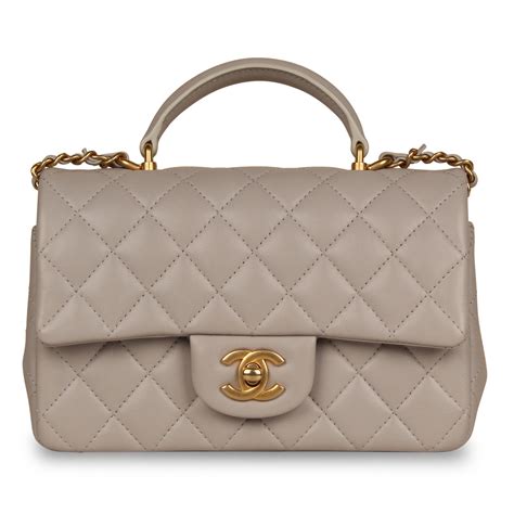 grey chanel flap bag|Chanel rectangular mini top handle.